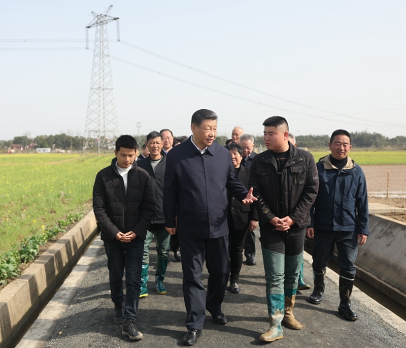 2024年3月19日，习近平总书记在湖南常德港中坪村考察。